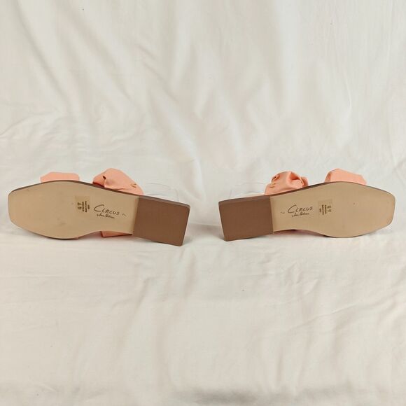 Circus by Sam Edelman Iggy Ruffle Peach Slide Sandals Size 7 Coquette Soft Girl - Picture 8 of 9